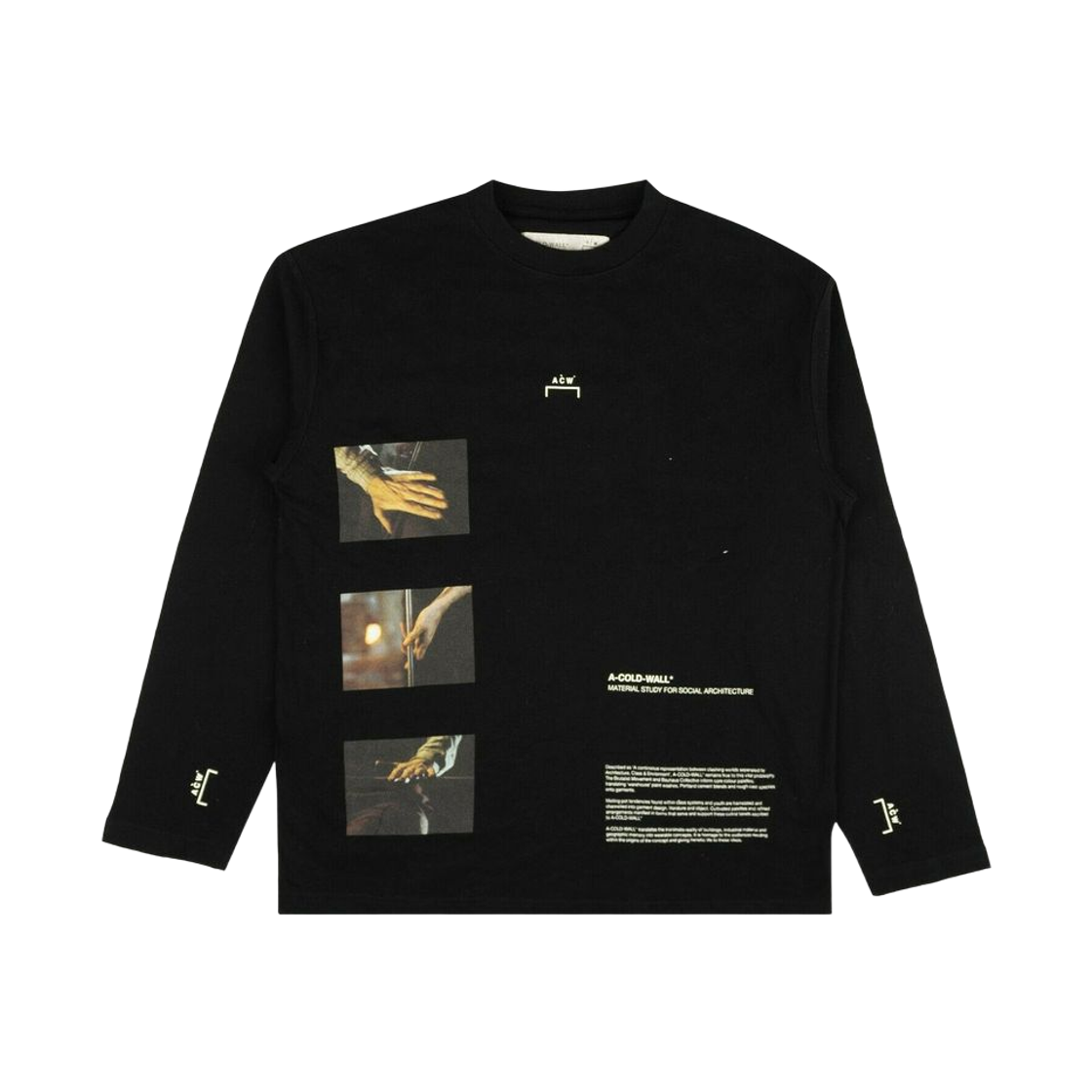 어콜드월 핸즈 롱슬리브 그래픽 티셔츠 블랙(A Cold Wall Hands Long Sleeve Graphic T-Shirt Black)