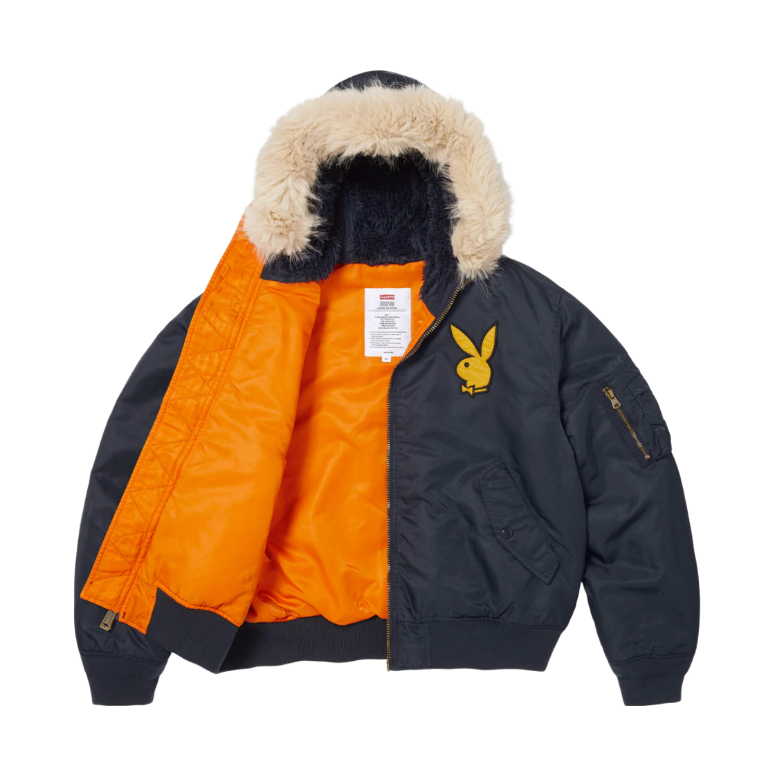 슈프림 x 플레이보이 후드 MA-1 네이비 - 26SS(Supreme x Playboy Hooded MA-1 Navy - 26SS) - 2