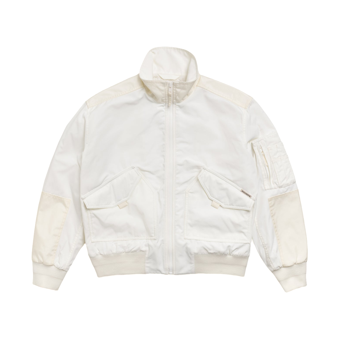 115903 Stussy Mock Neck Flight Bomber White