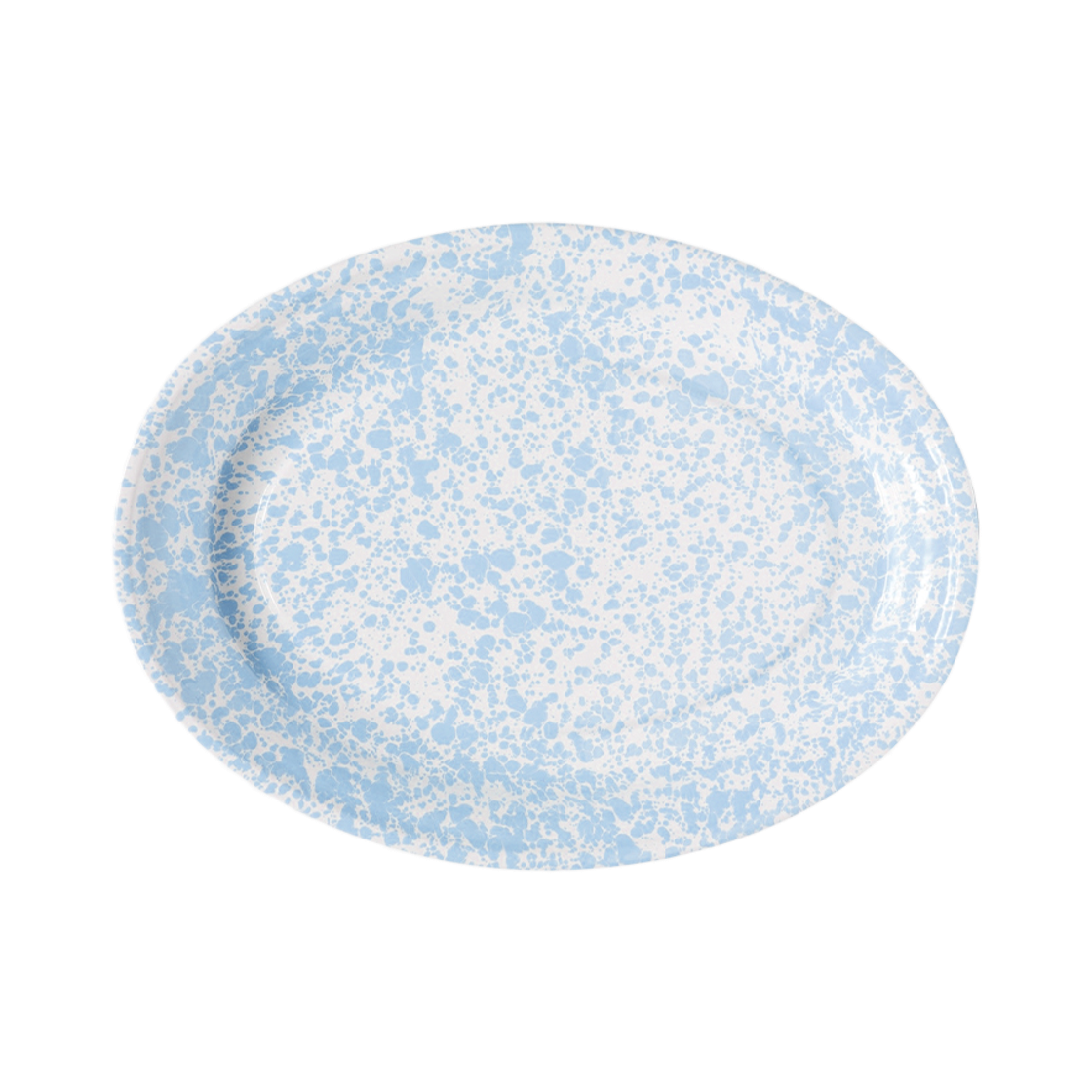 D94BBM CROW CANYON D94 Oval Plate Baby Blue Marble