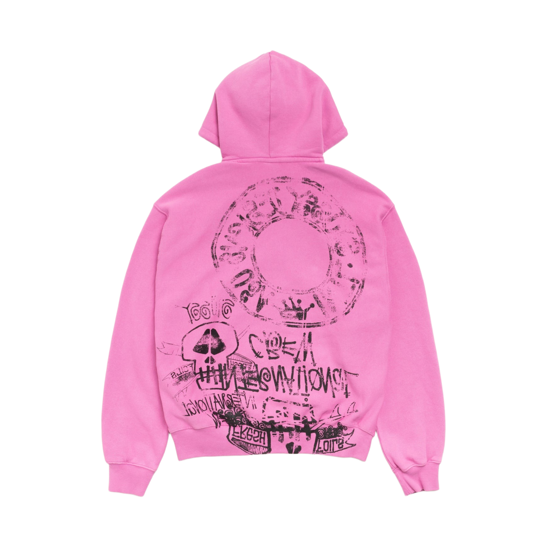 스투시 스컬 피그먼트 다이드 집 후드 핑크 | Stussy | KREAM