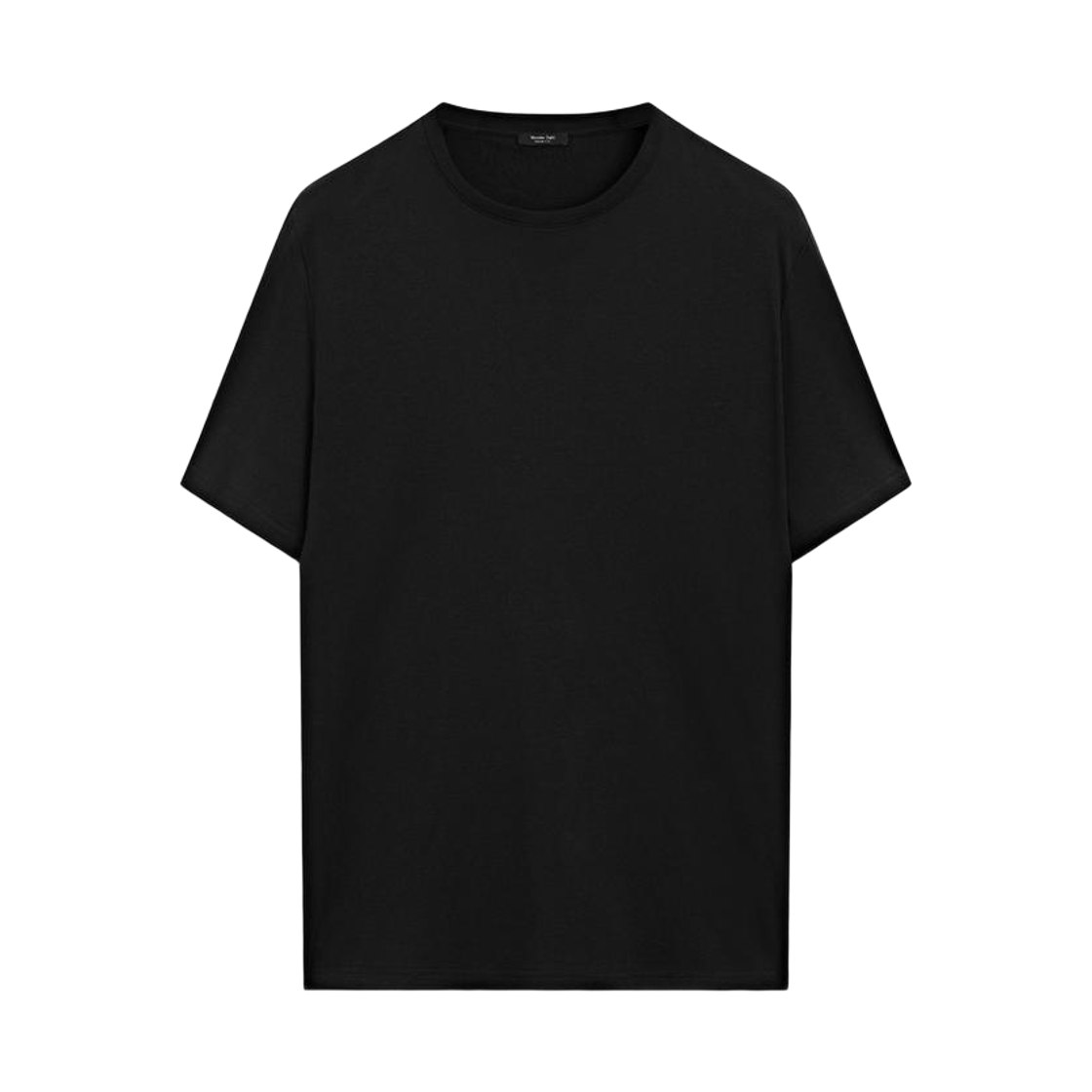 마시모두띠 100% 머서라이즈 코튼 티셔츠 블랙(Massimo Dutti 100 Mercerised Cotton T-Shirt Black)