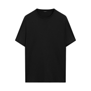 Massimo Dutti 100 Mercerised Cotton T-Shirt Black