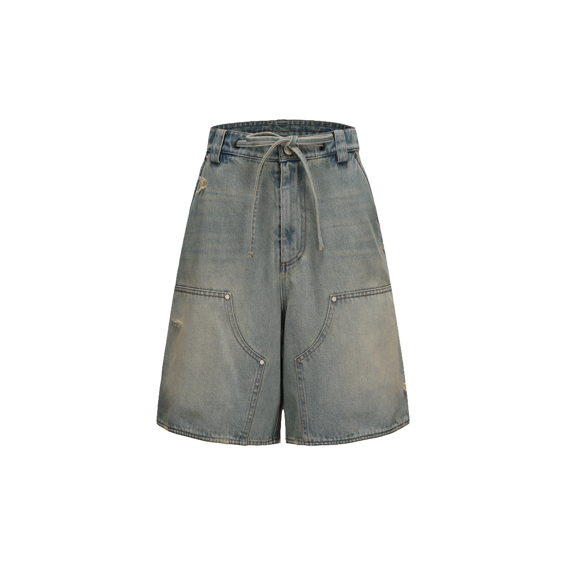 KW6BPASGO11BL Markgong Women Blue Denim Cargo Shorts Blue - 26SS