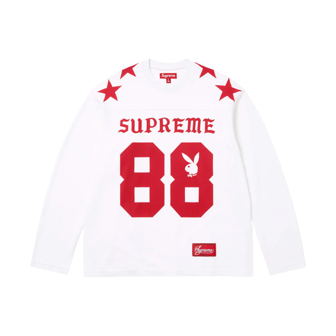 슈프림 x 플레이보이 롱슬리브 풋볼 탑 화이트 - 26SS