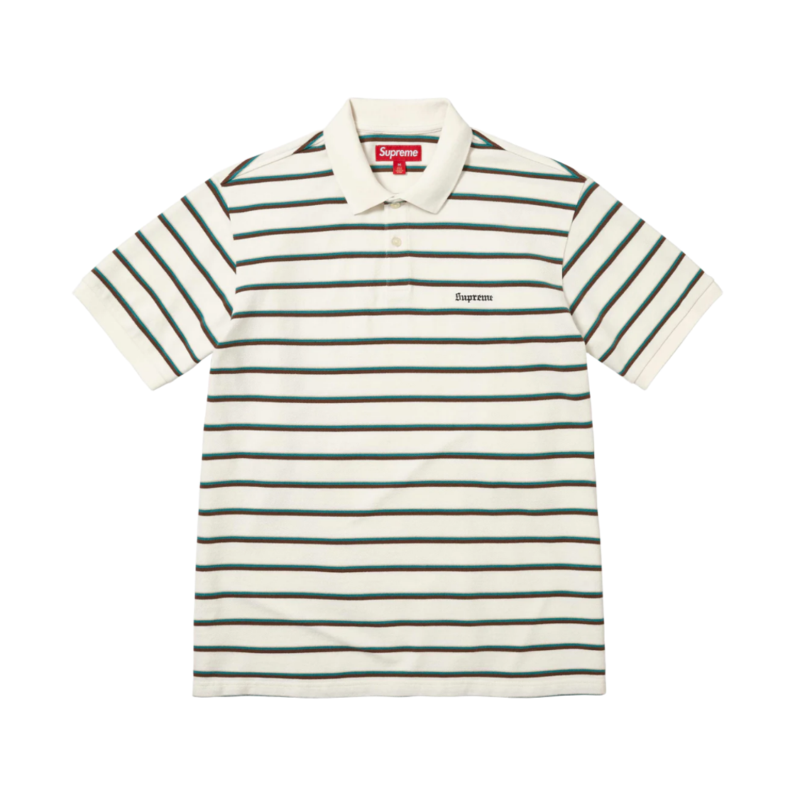 슈프림 워시드 스트라이프 폴로 화이트 - 26SS