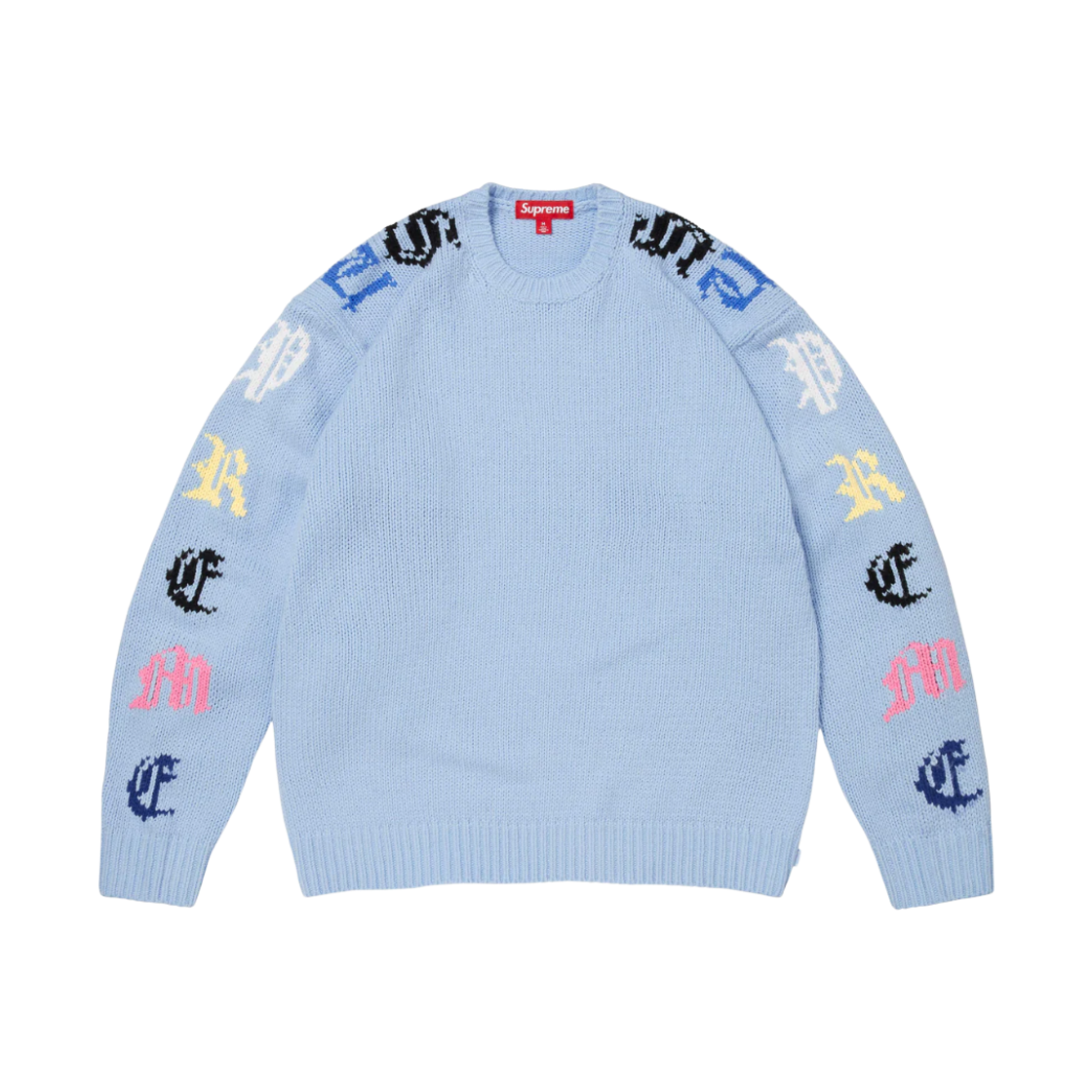 슈프림 올드 잉글리쉬 슬리브 스웨터 라이트 블루 - 26SS