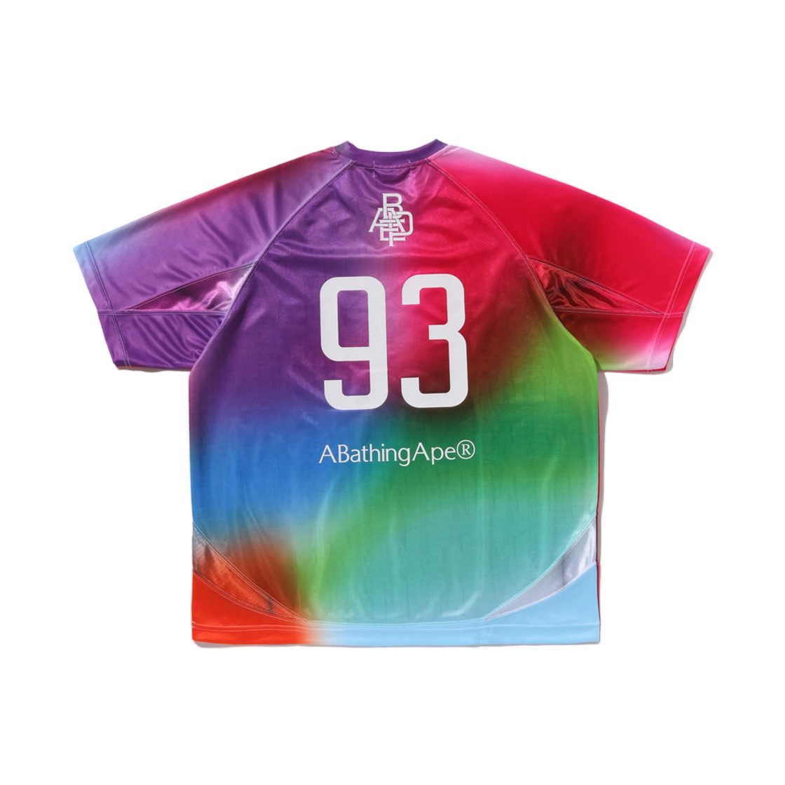 베이프 타이 다이 스타 스트라이프 패턴 릴렉스드 핏 풋볼 저지 티셔츠 멀티(BAPE Tie Dye Sta Stripe Pattern Relaxed Fit Football Jersey T-Shirt Multi) - 2