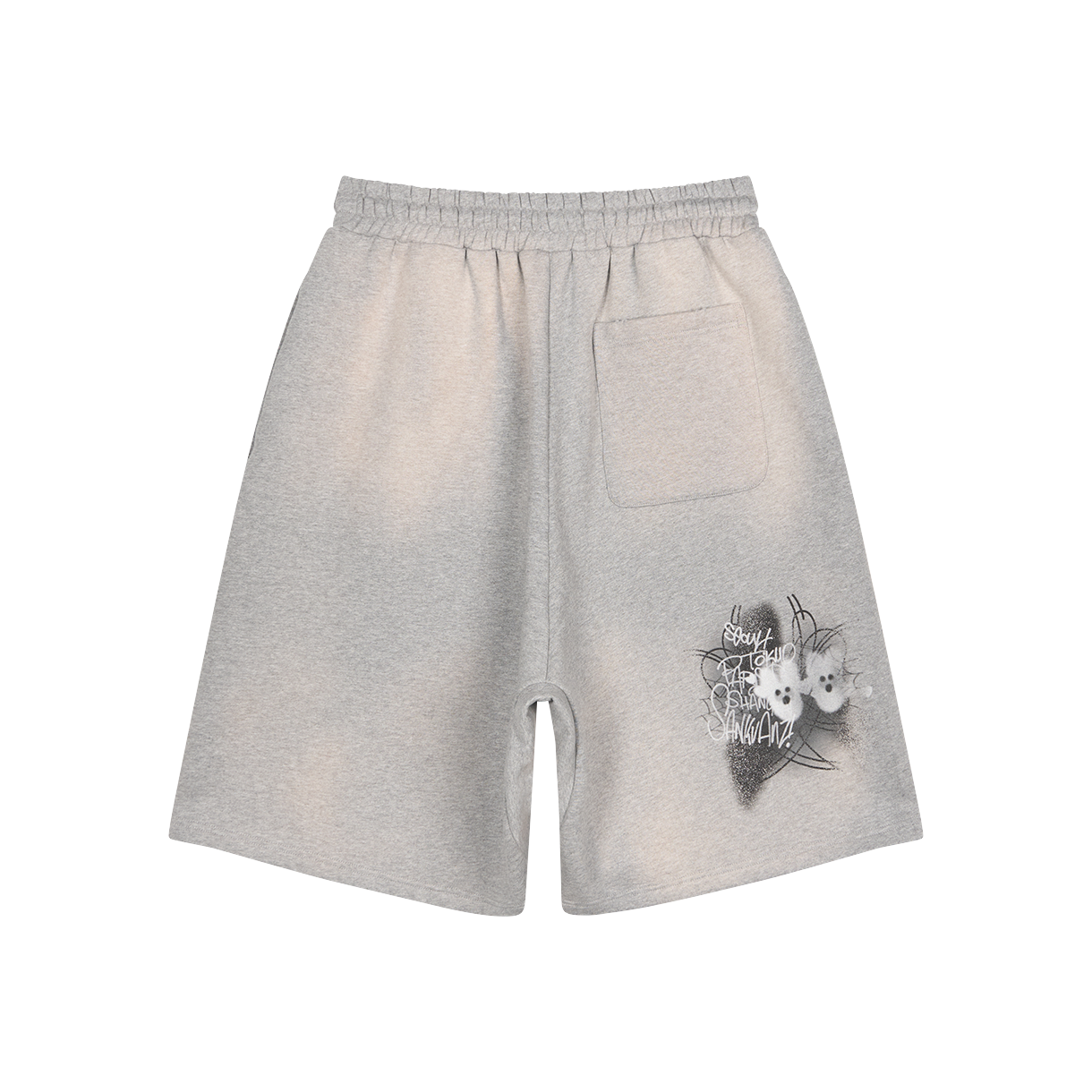 산쿠안즈 S25SSUSH0212 그래픽 쇼츠 그레이 - 26SS(Sankuanz S25SSUSH0212 Graphic Shorts Grey - 26SS) - 2