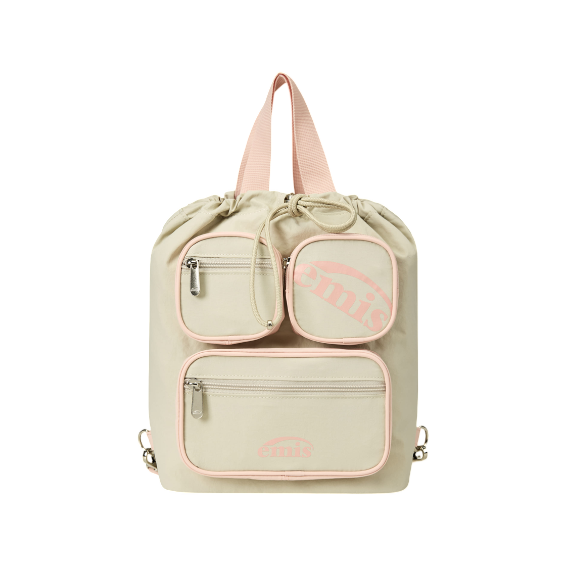 이미스 나일론 컬러 블록 백팩 베이지(Emis Nylon Color Block Backpack Beige) - 1