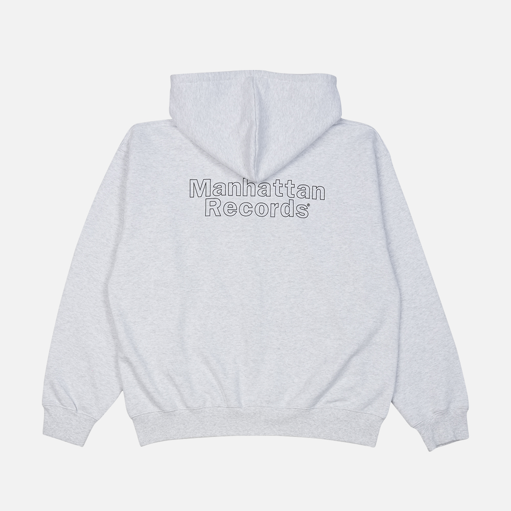 맨하탄 레코즈 라인 로고 집업 후디 - 라이트 그레이(Manhattan Records Line Logo Zip Up Hoodie - Light Grey) - 3