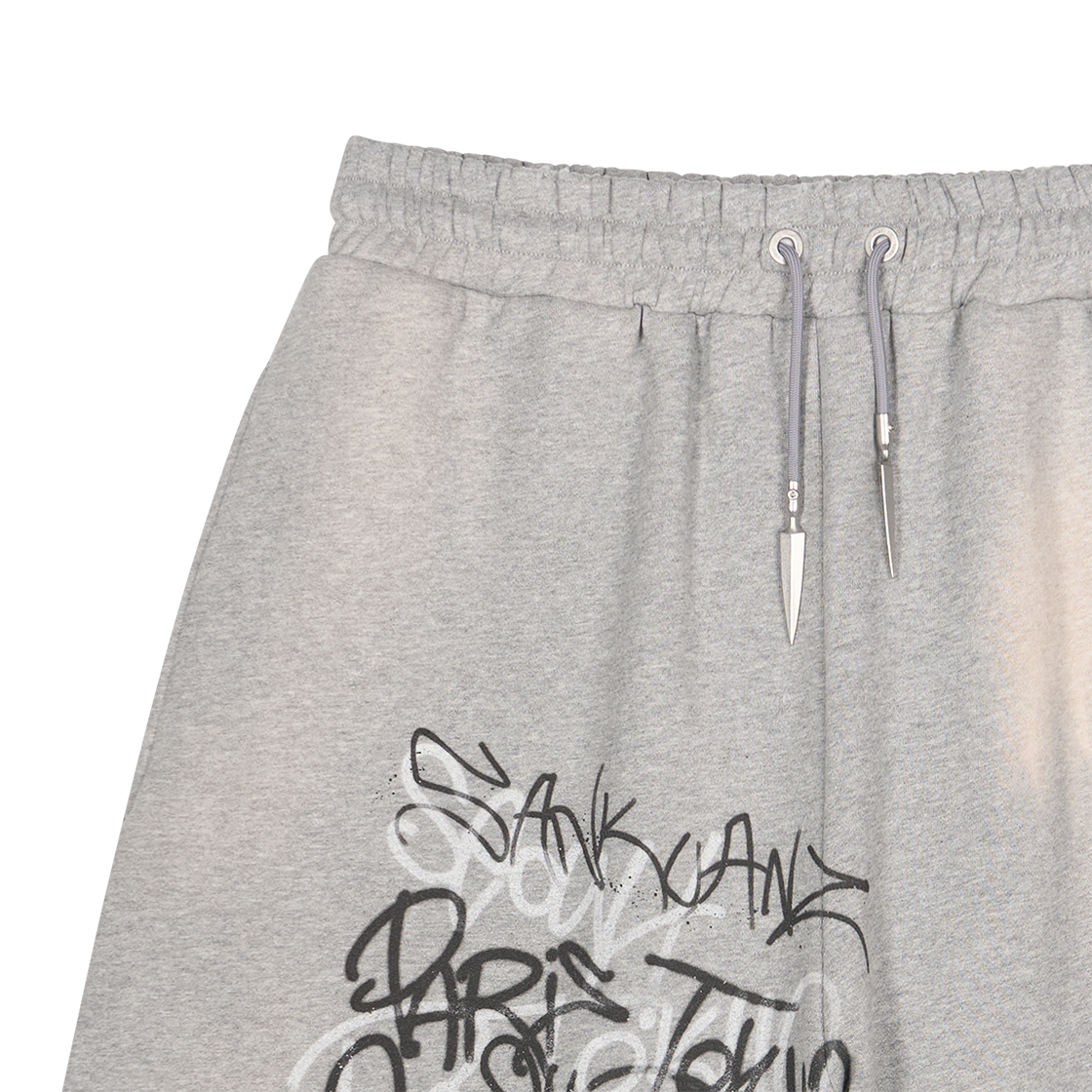 산쿠안즈 S25SSUSH0212 그래픽 쇼츠 그레이 - 26SS(Sankuanz S25SSUSH0212 Graphic Shorts Grey - 26SS) - 3