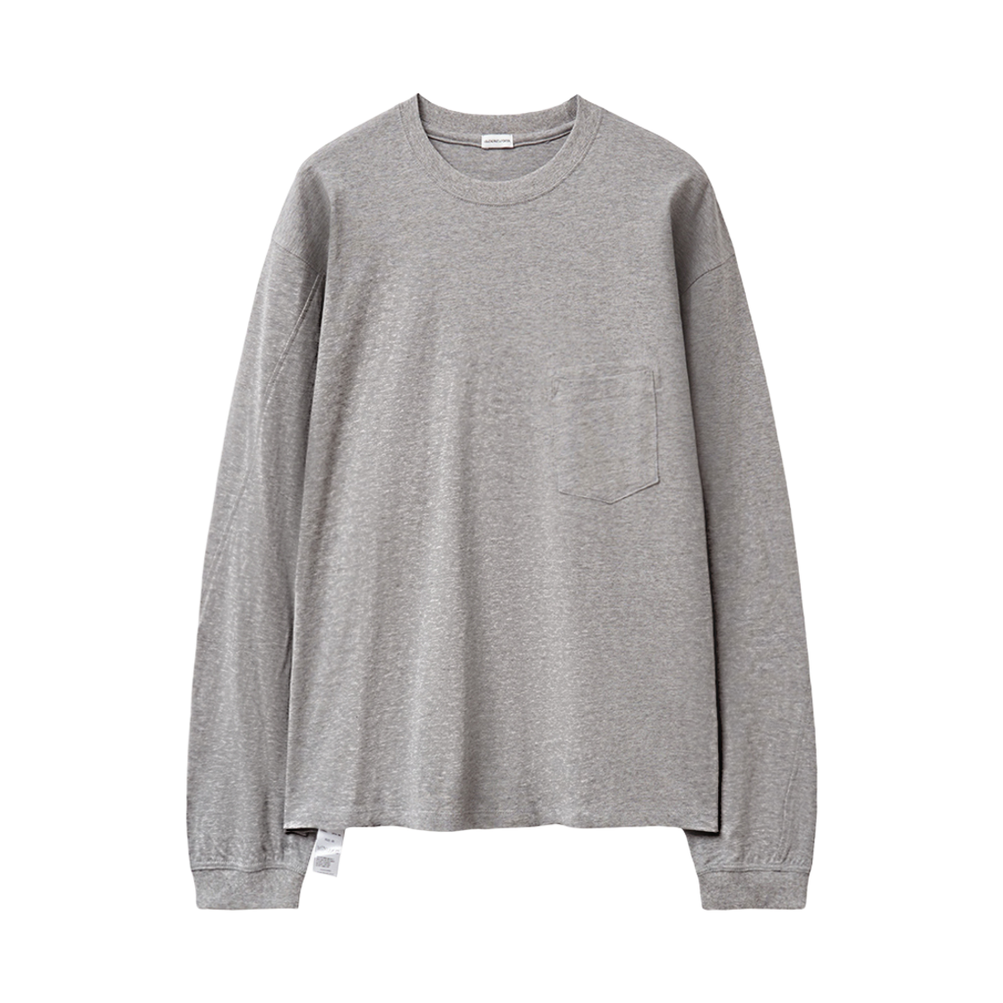 유체 슬란트 롱슬리브 티셔츠 스칼렛 헤더그레이