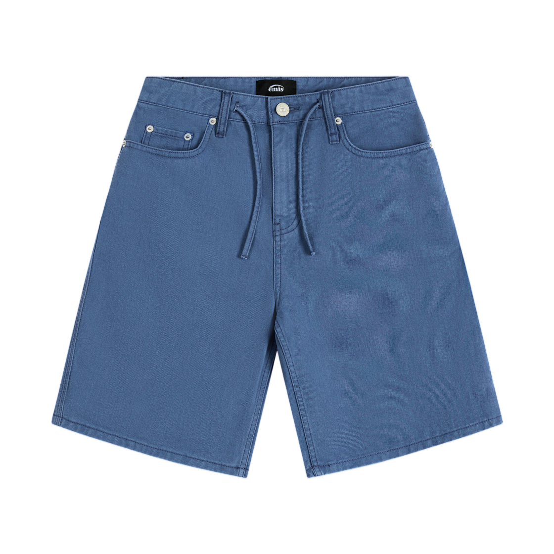 - Emis Drawstring Cotton Shorts Blue