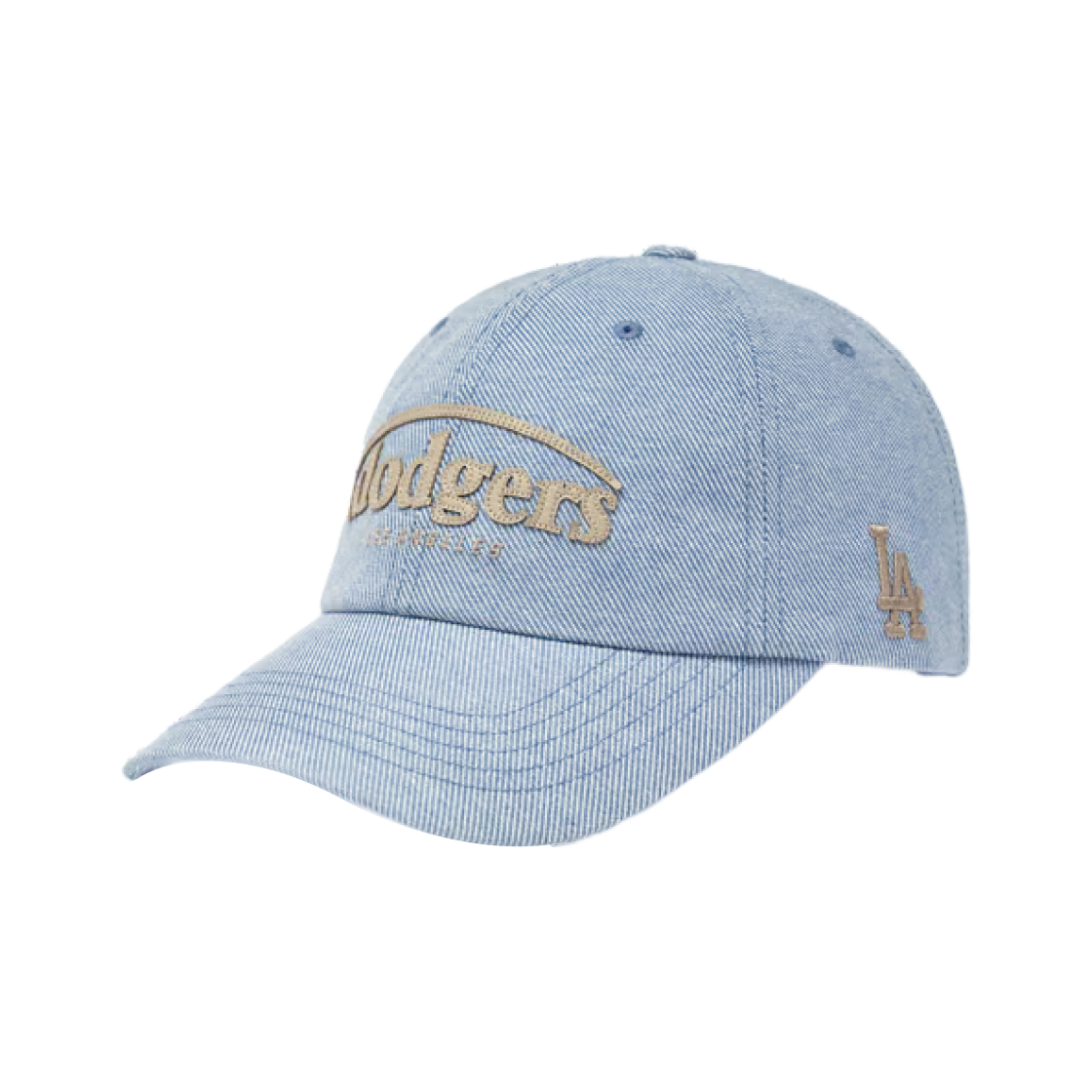 MLB 빈티지 데님 커브 로고 언스트럭쳐 볼캡 LA다저스 스카이 블루(MLB Vintage Denim Curve Logo Unstructured Ball Cap LA Dodgers Sky Blue) - 1