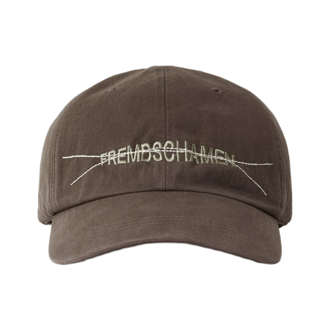 - Aviemuah Vintage Washed Cross Stitch Cap Brown