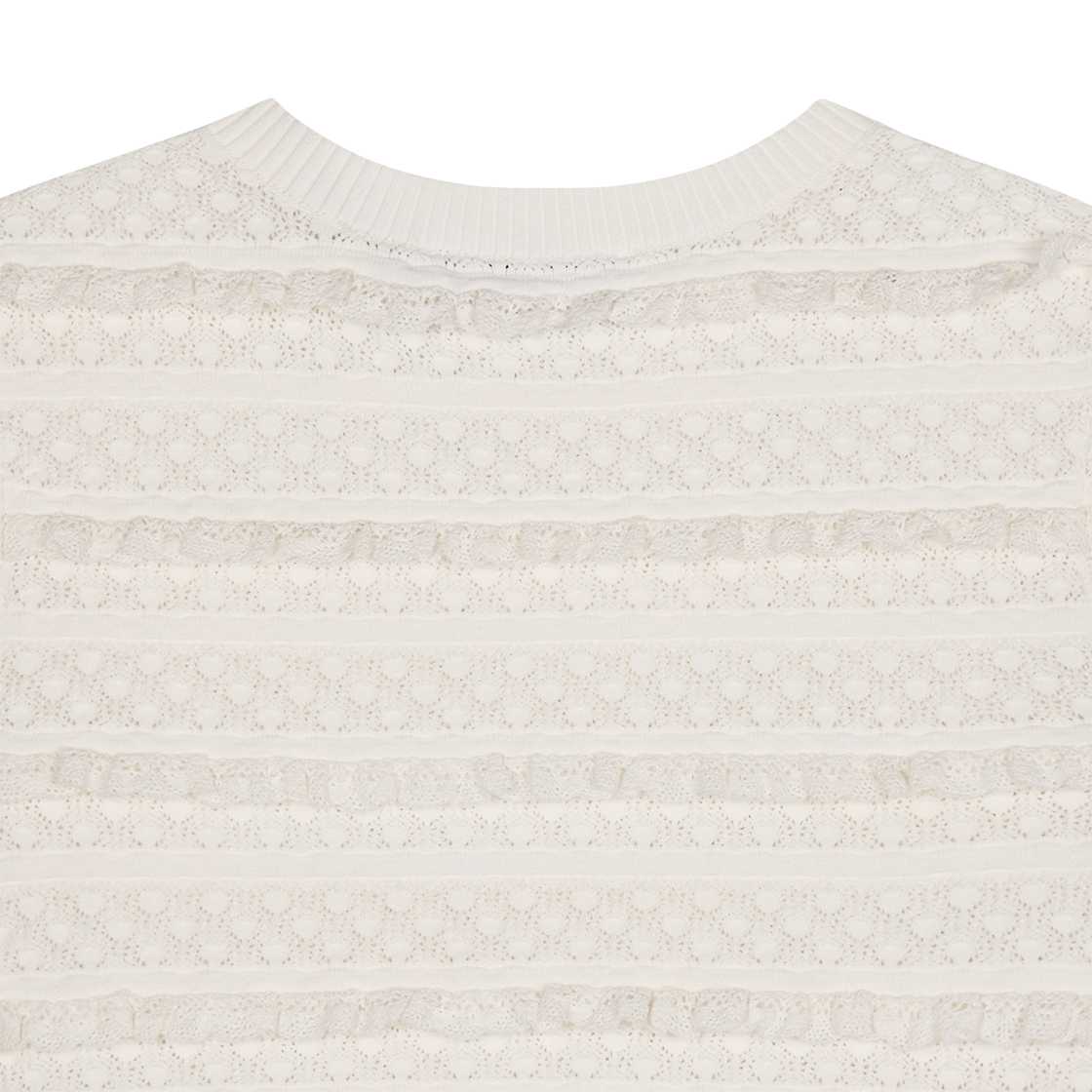 셀프 포트레이트 우먼 화이트 포인텔 니트 탑 화이트 - 26SS(Self Portrait Women White Pointelle Knit Top White - 26SS) - 4