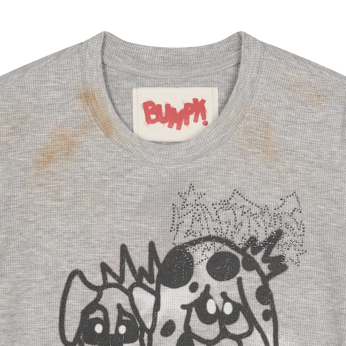 산쿠안즈 우먼 B26SSFTS0101 그래픽 숏 슬리브 그레이 - 26SS(Sankuanz Women B26SSFTS0101 Graphic Short Sleeve Grey - 26SS) - 3