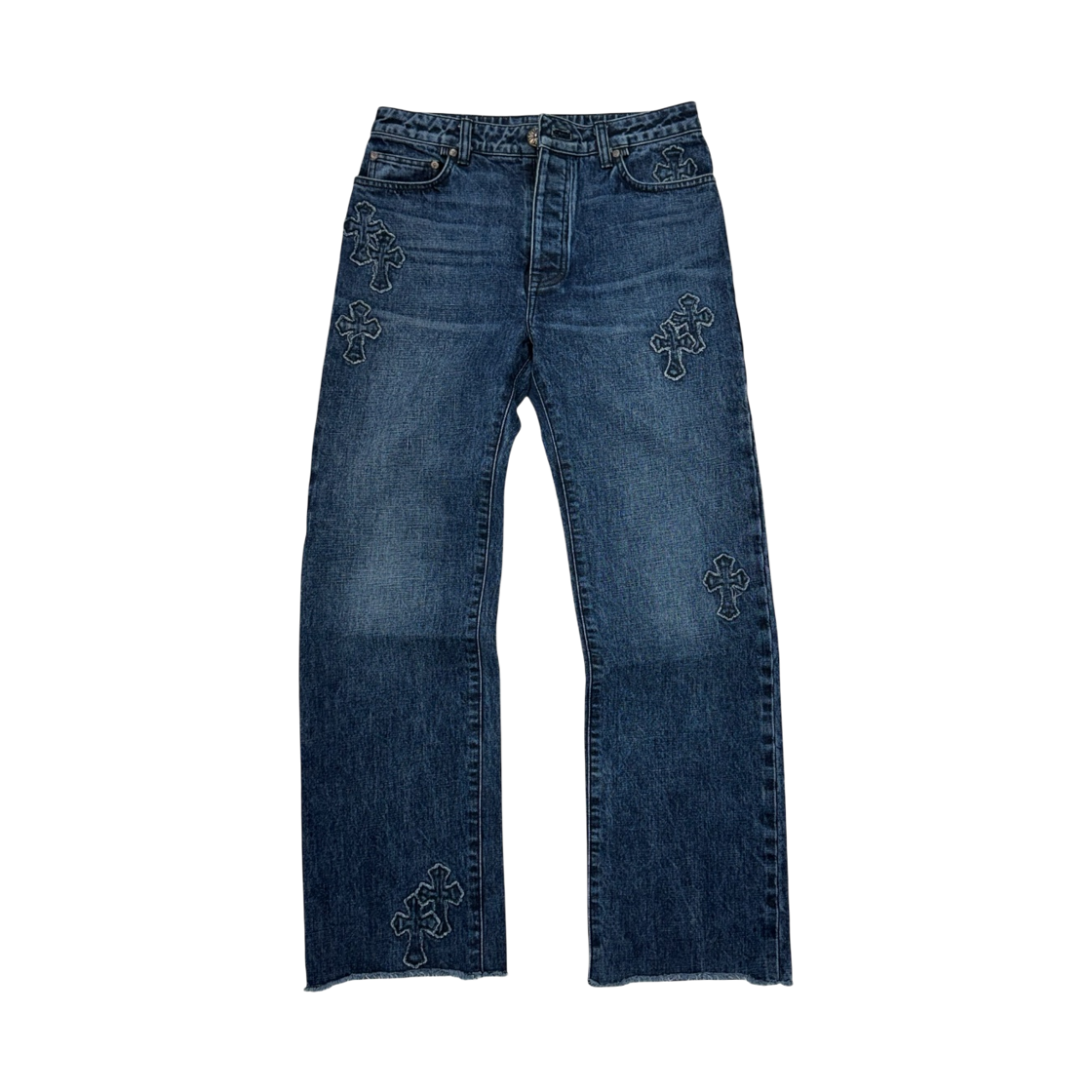 한스룸 크롬하츠 데님 크로스 패치 데님 팬츠(Hansroom Chrome Hearts Denim Cross Patch Denim Pants) - 1