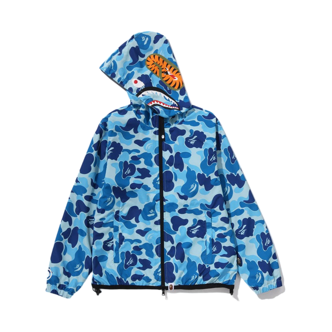 (W) 베이프 ABC 카모 샤크 후드 자켓 블루((W) BAPE ABC Camo Shark Hoodie Jacket Blue) - 2