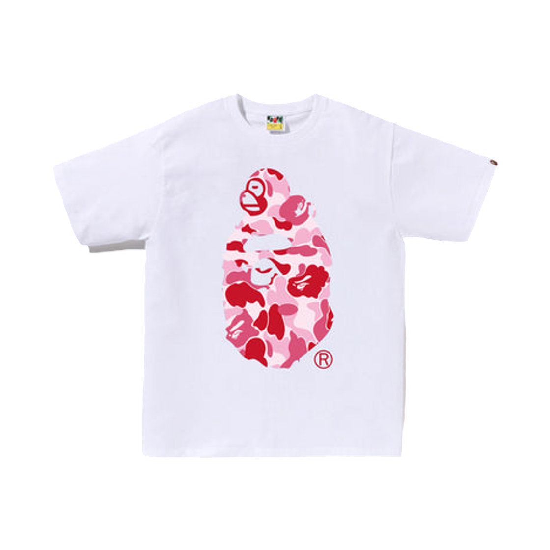 - BAPE ABC Camo Milo On Big Ape T-Shirt White Pink