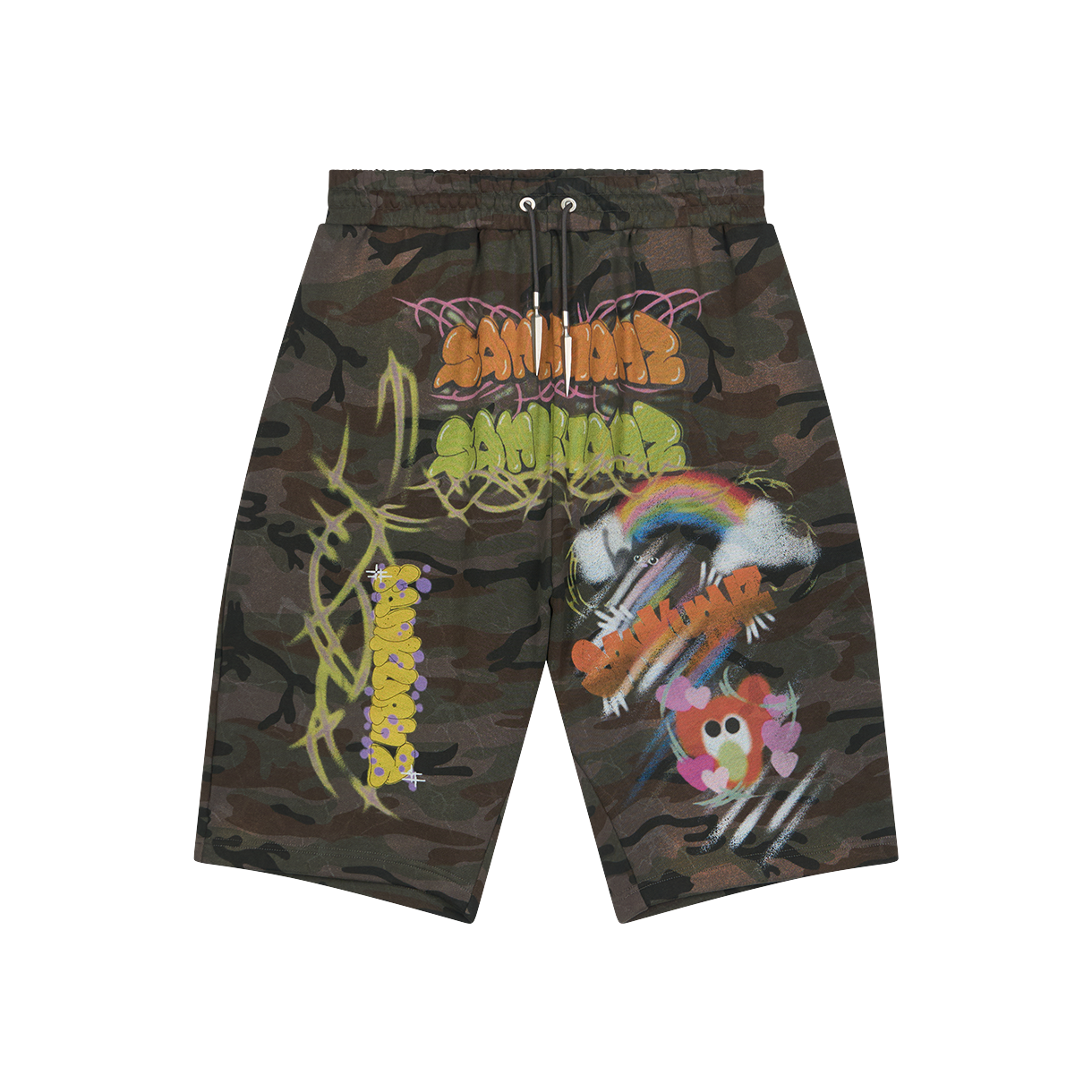 산쿠안즈 B26SSUSH0101 그래픽 쇼츠 카모 - 26SS(Sankuanz B26SSUSH0101 Graphic Shorts Camo - 26SS)