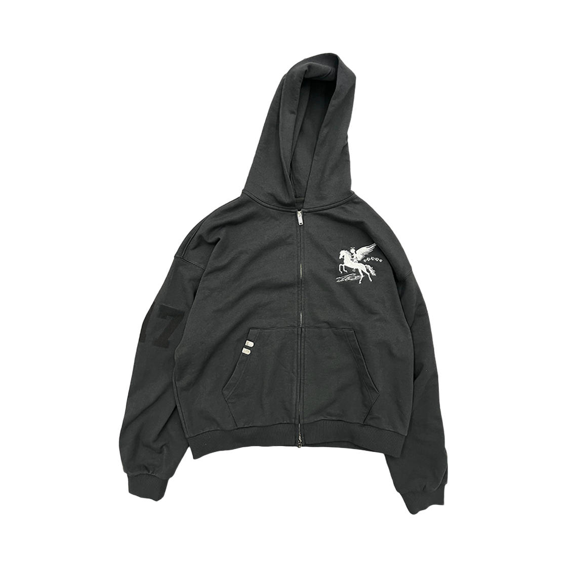 [KREAM 단독] 파코서플라이 폴링 엔젤 집업 후디 차콜([KREAM 단독] PACOSPLY Falling Angel Zip Up Hoodie Charcoal)