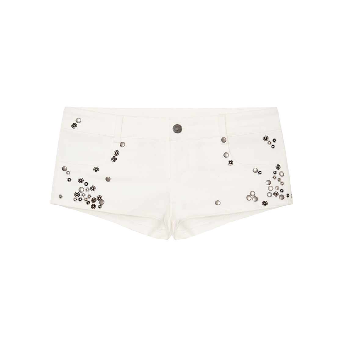 Bonnae-174 Bonnae Studded Shorts White