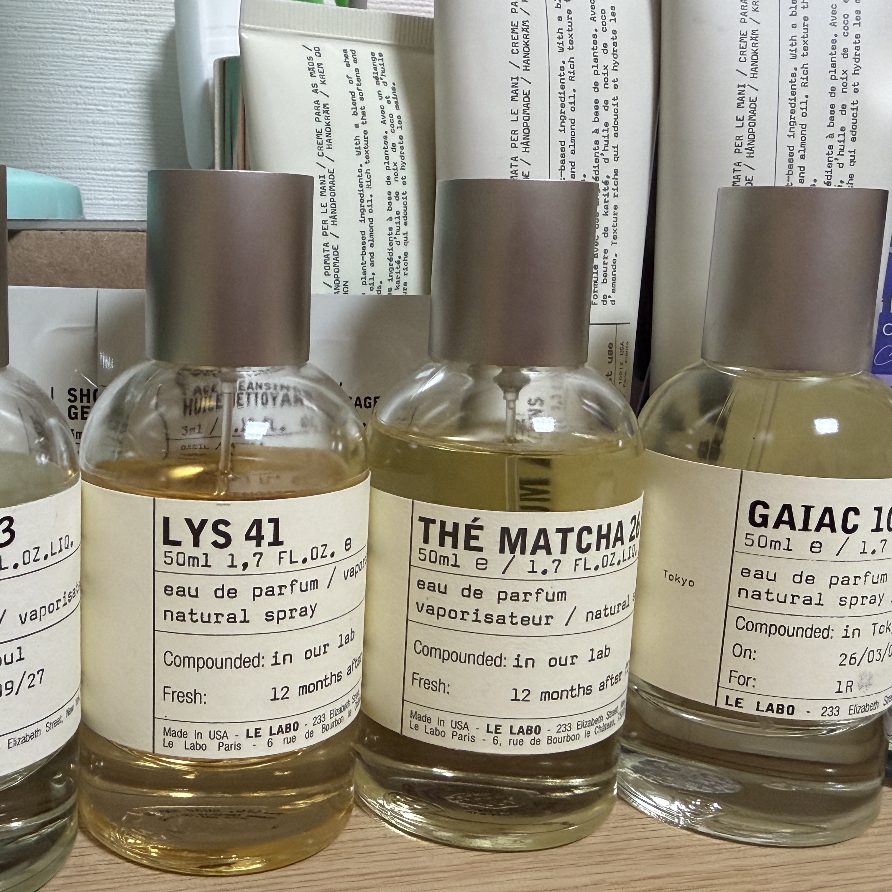 Le Labo Santal 33 Eau De Parfum 50ml, Le Labo Hand Pomade Hinoki 55ml 착용 스타일