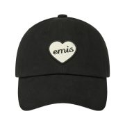 Emis Heart Rubber Patch Ball Cap Black