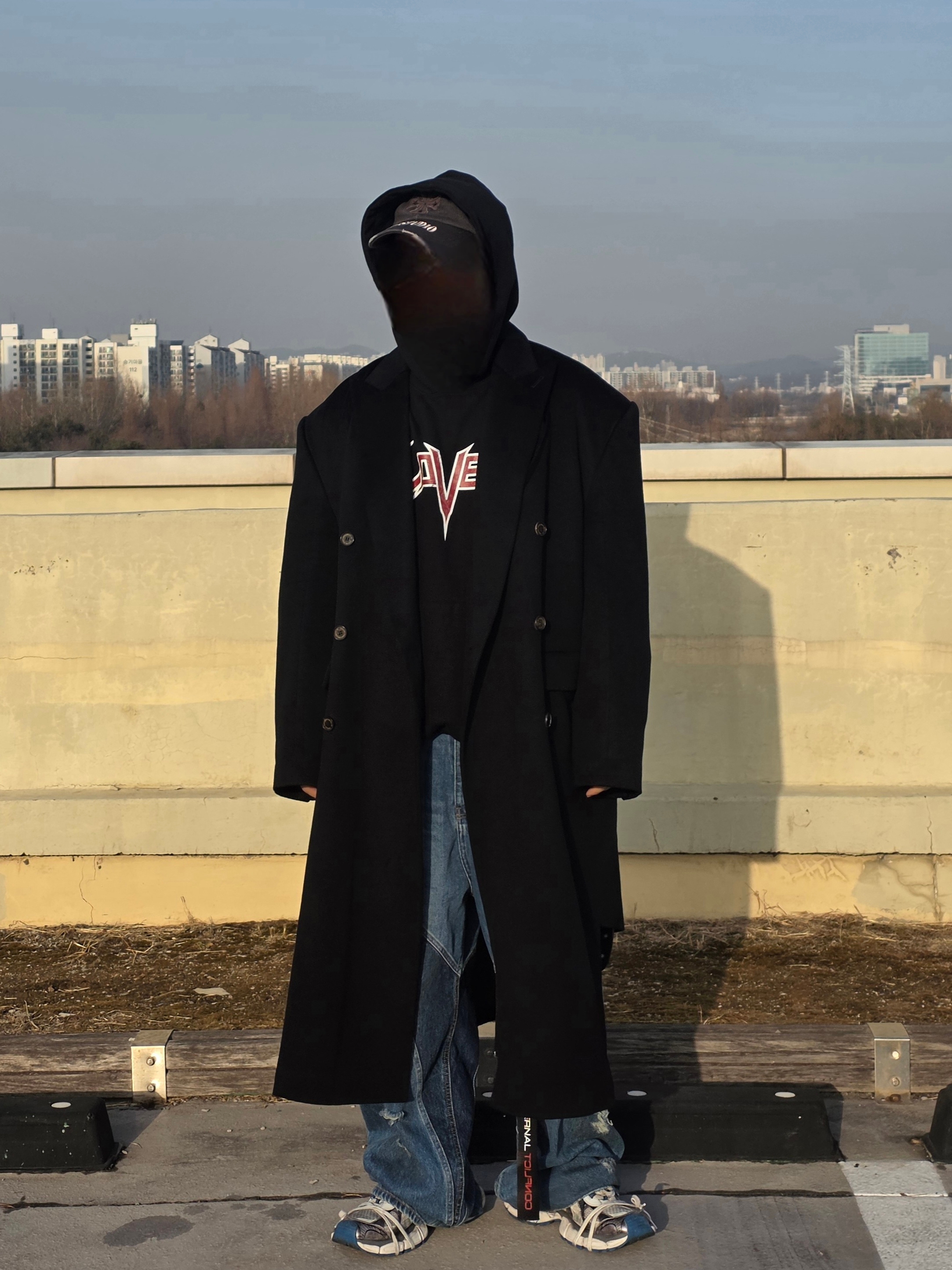 Civision by CSC Vision Distressed Denim Pants Washed Blue, Civision by CSC Lovers Hoodie 착용 스타일 - 7