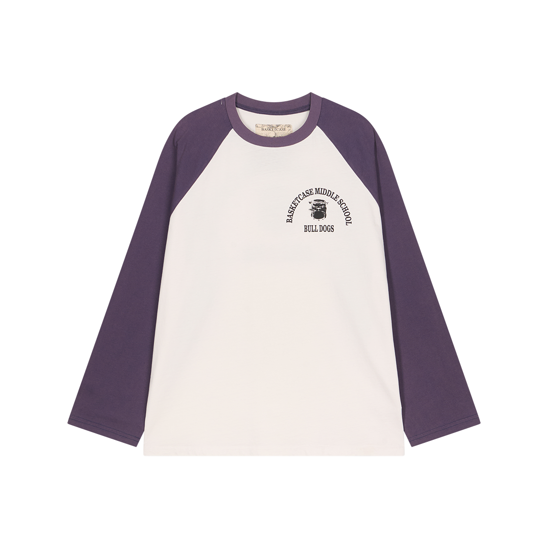 바스켓케이스 불독 래글런 화이트 퍼플 - 26SS(Basketcase Bulldog Raglan White Purple - 26SS)