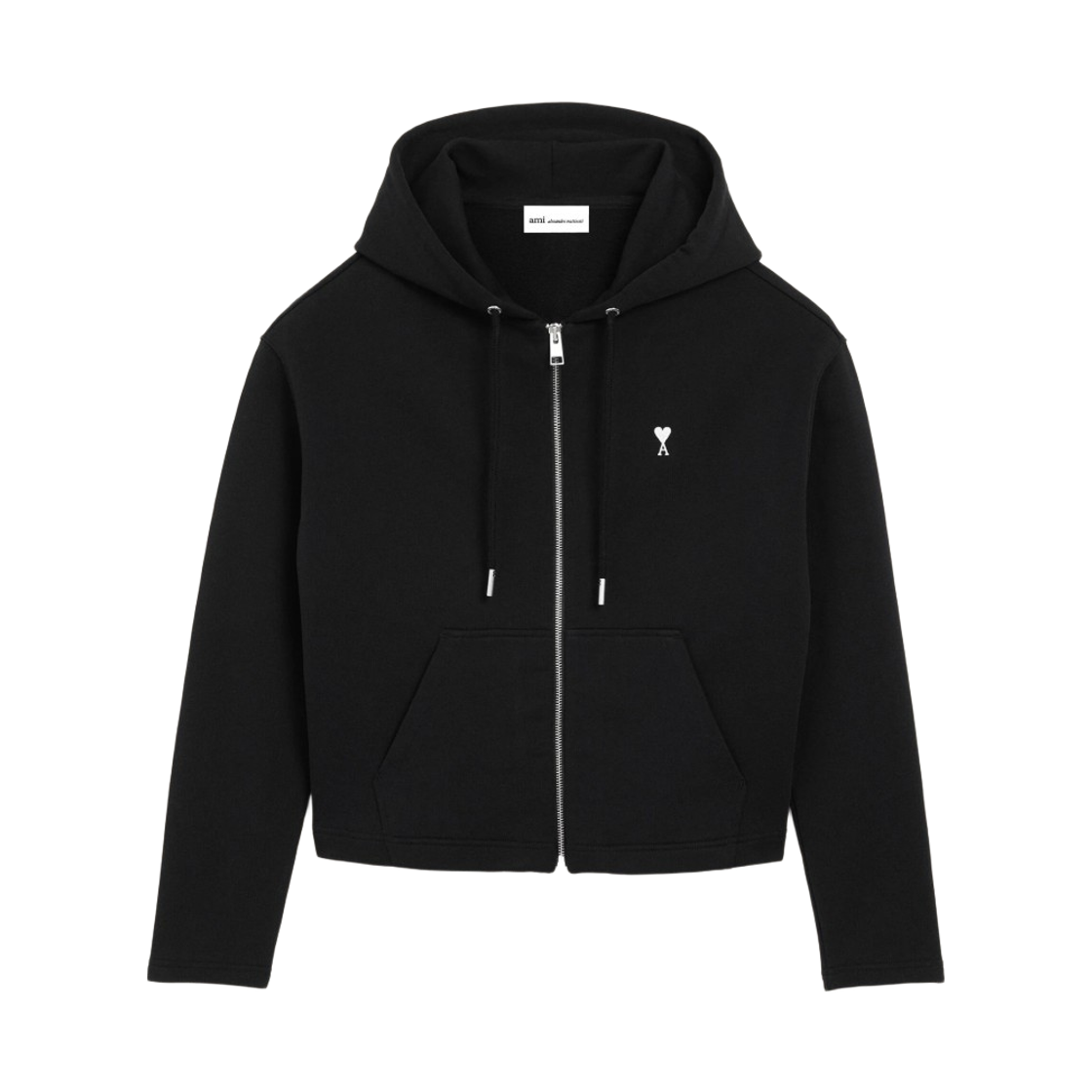 FSW783-730-045 (W) AMI de Coeur Cotton Zipped Hoodie Black White Cream