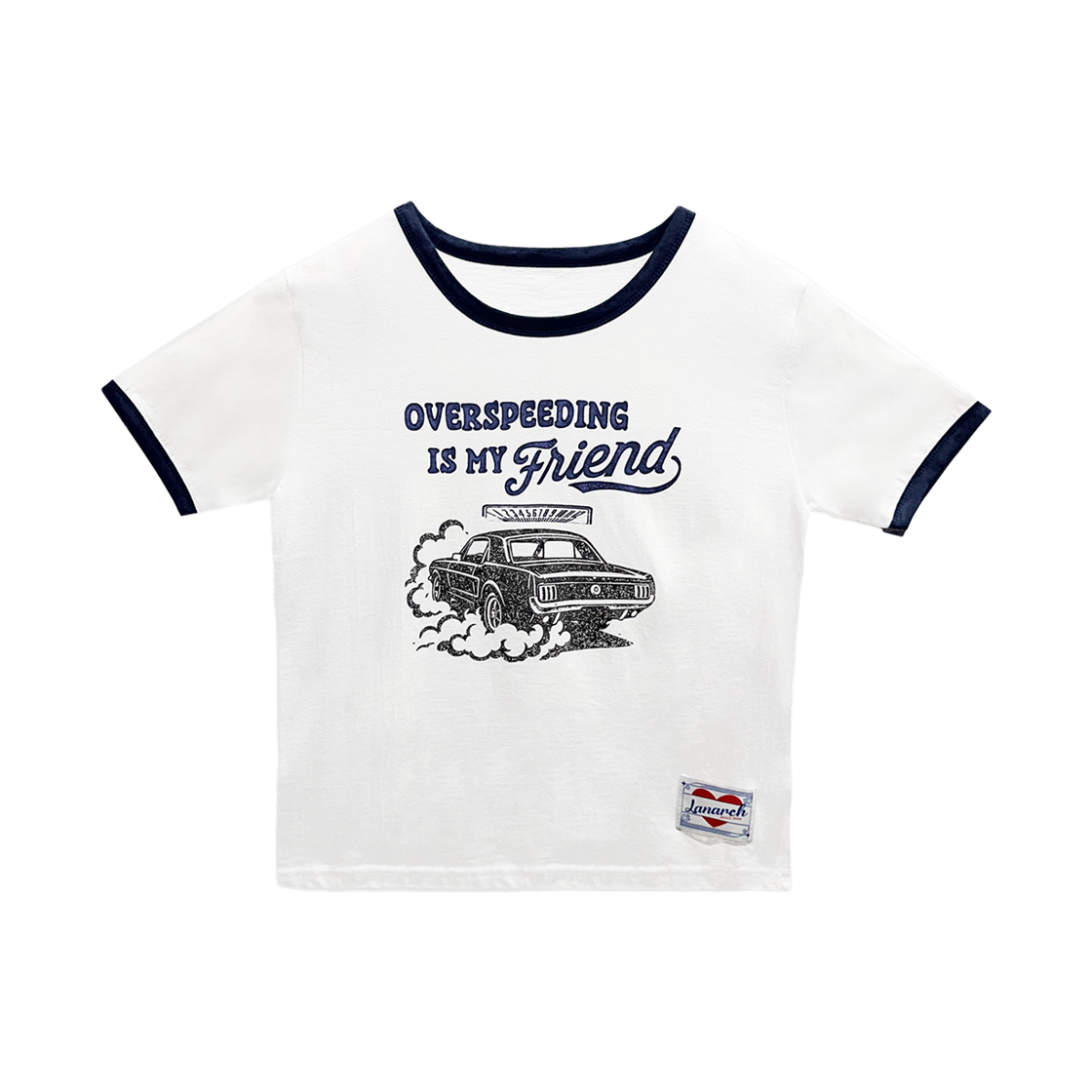 랜 아카이브 0093 오버스피드 링거 티셔츠 - 아이보리(LAN ARCHIVE 0093 Overspeed Ringer T-Shirt - Ivory)