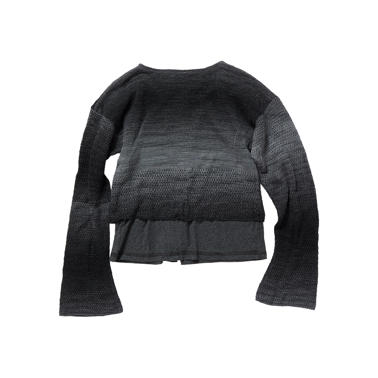 퍼버즈 우먼 더블 티 레이어드 니트 가디건 그레이 - 26SS(Perverze Women Double T Layered Knit Cardigan Gray - 26SS) - 2