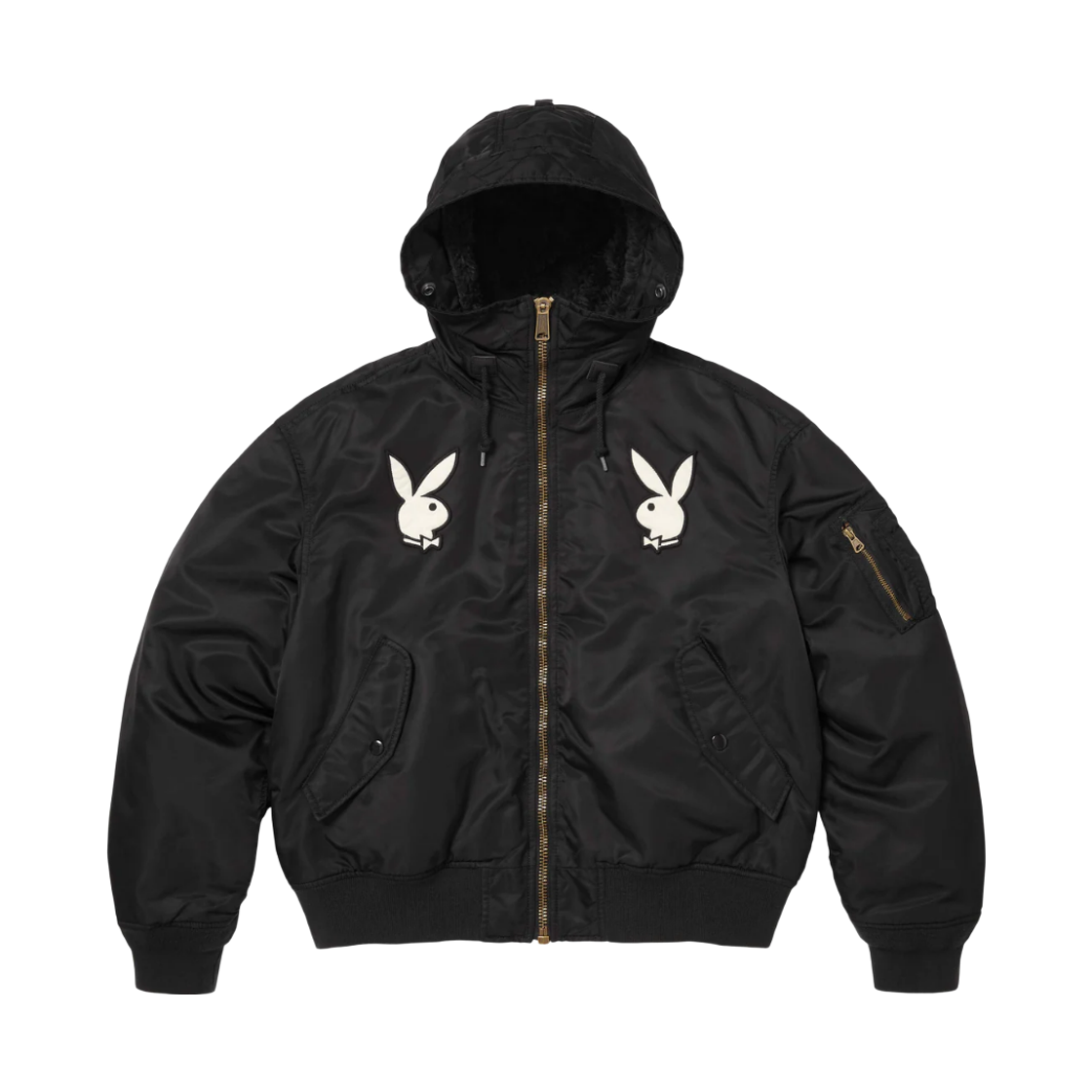 슈프림 x 플레이보이 후드 MA-1 블랙 - 26SS(Supreme x Playboy Hooded MA-1 Black - 26SS) - 4