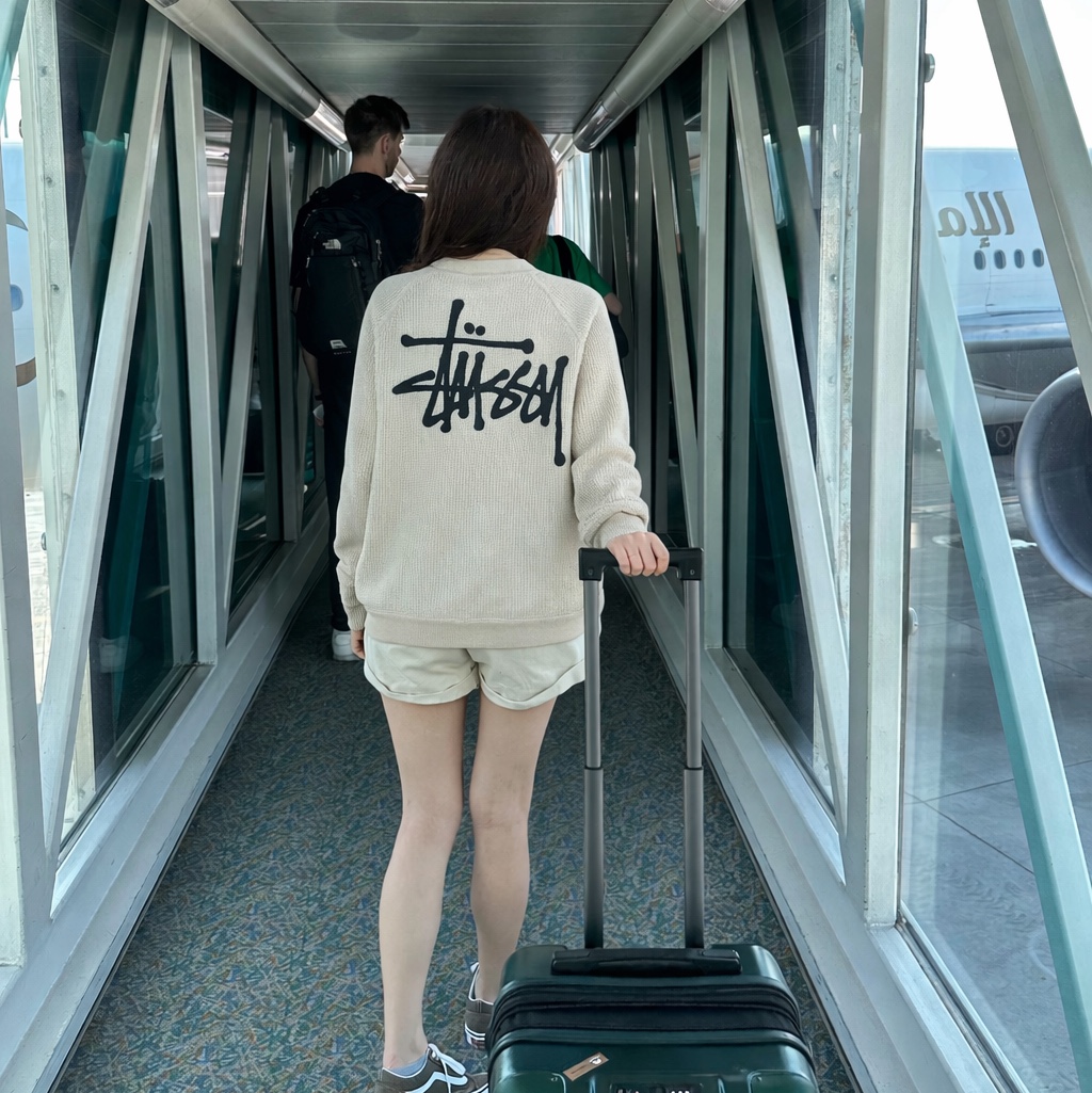 Stussy Raglan Thermal LS Crew Bone, Vans Premium Le Marais Premium Old Skool 36 Khaki 착용 스타일 - 3