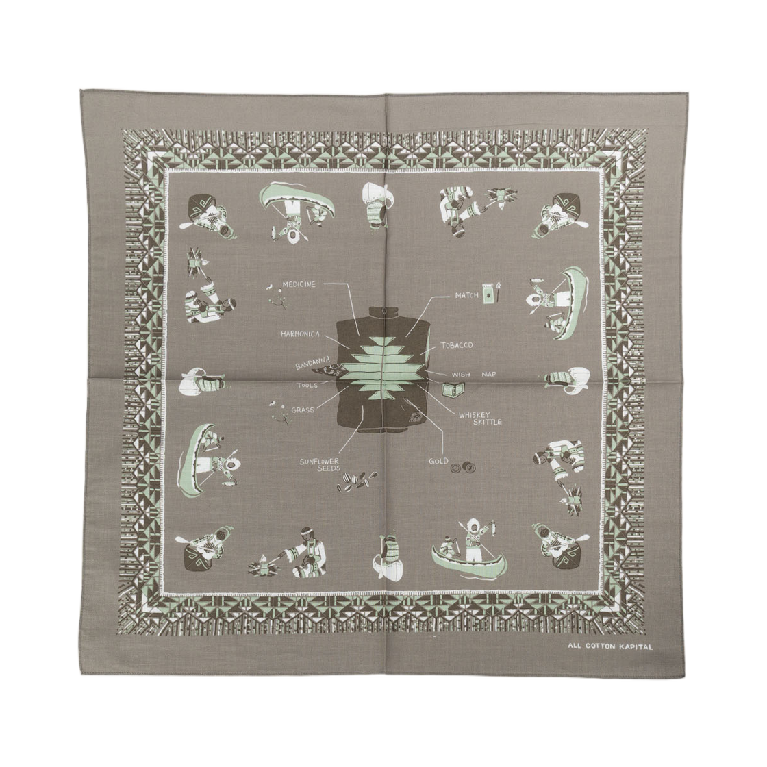 K2511BA565 Kapital Colored Bandana Zepher Vest Life Gray