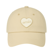 Emis Heart Rubber Patch Ball Cap Beige