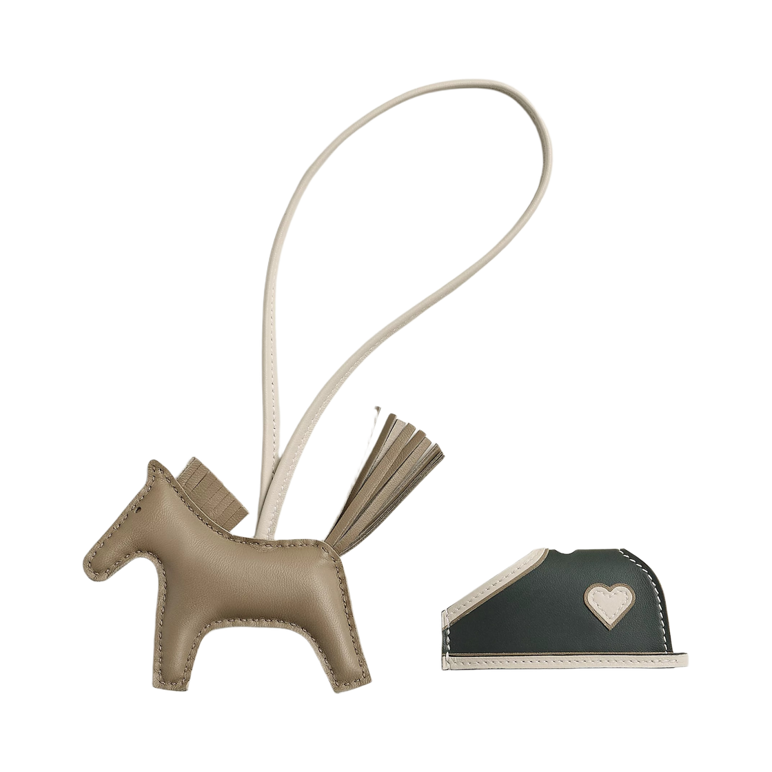에르메스 로데오 로베오 꾀흐 PM 참 밀로 램스킨 & 베쥬 마르파 크레 망그로브(Hermes Rodeo Robeo Coeur PM Charm Milo Lambskin & Beige Marfa Craie Mangrove) - 2