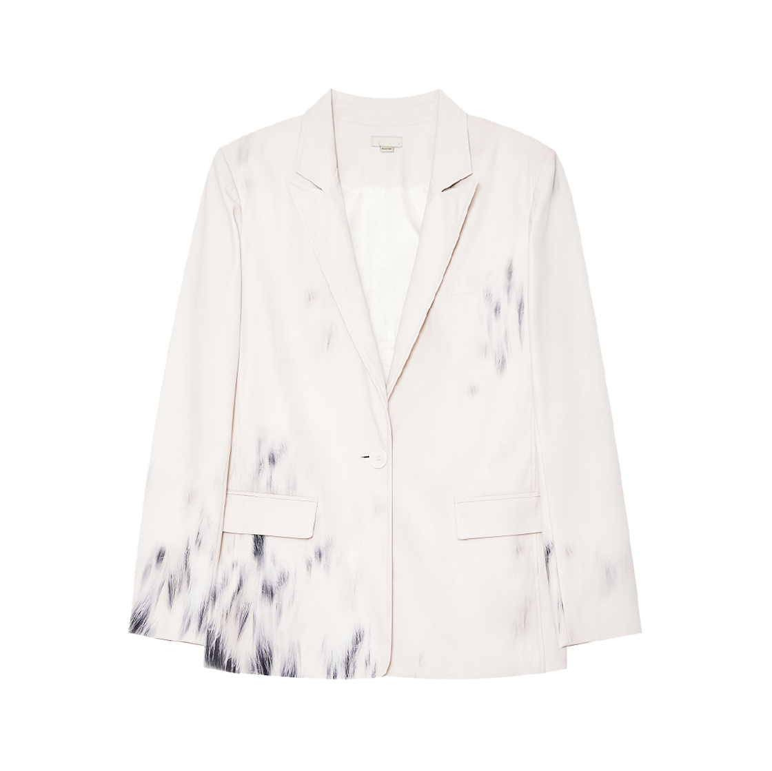 Bonnae-182 Bonnae Faux Leather Blazer Ivory