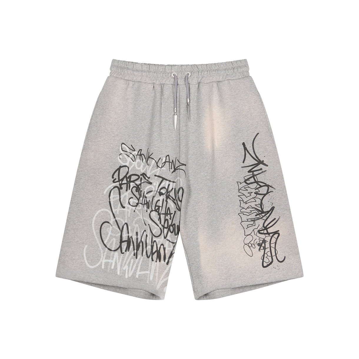 산쿠안즈 S25SSUSH0212 그래픽 쇼츠 그레이 - 26SS(Sankuanz S25SSUSH0212 Graphic Shorts Grey - 26SS)