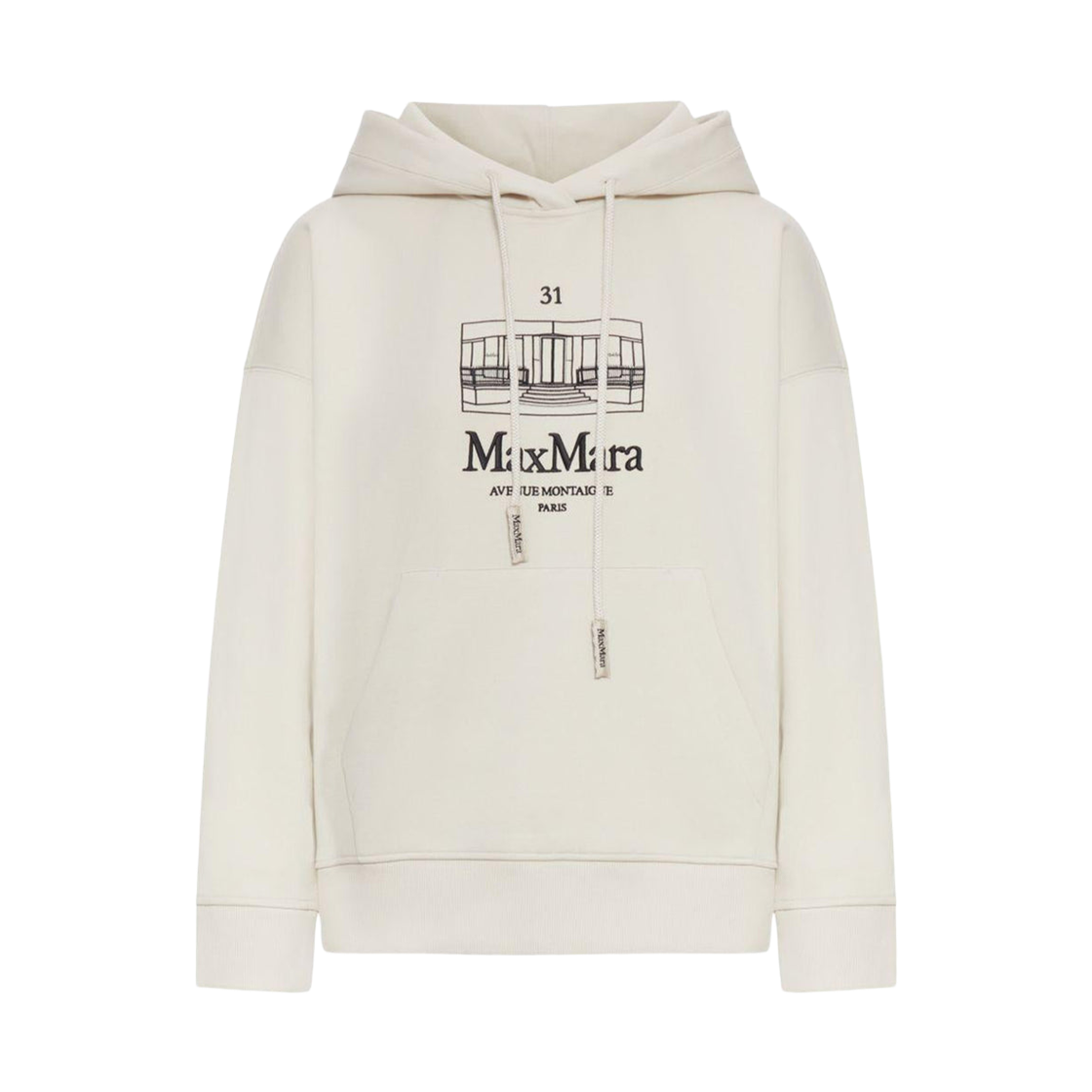 ANDREA-001 (W) S Max Mara Andrea Cotton Hoodie Ecru