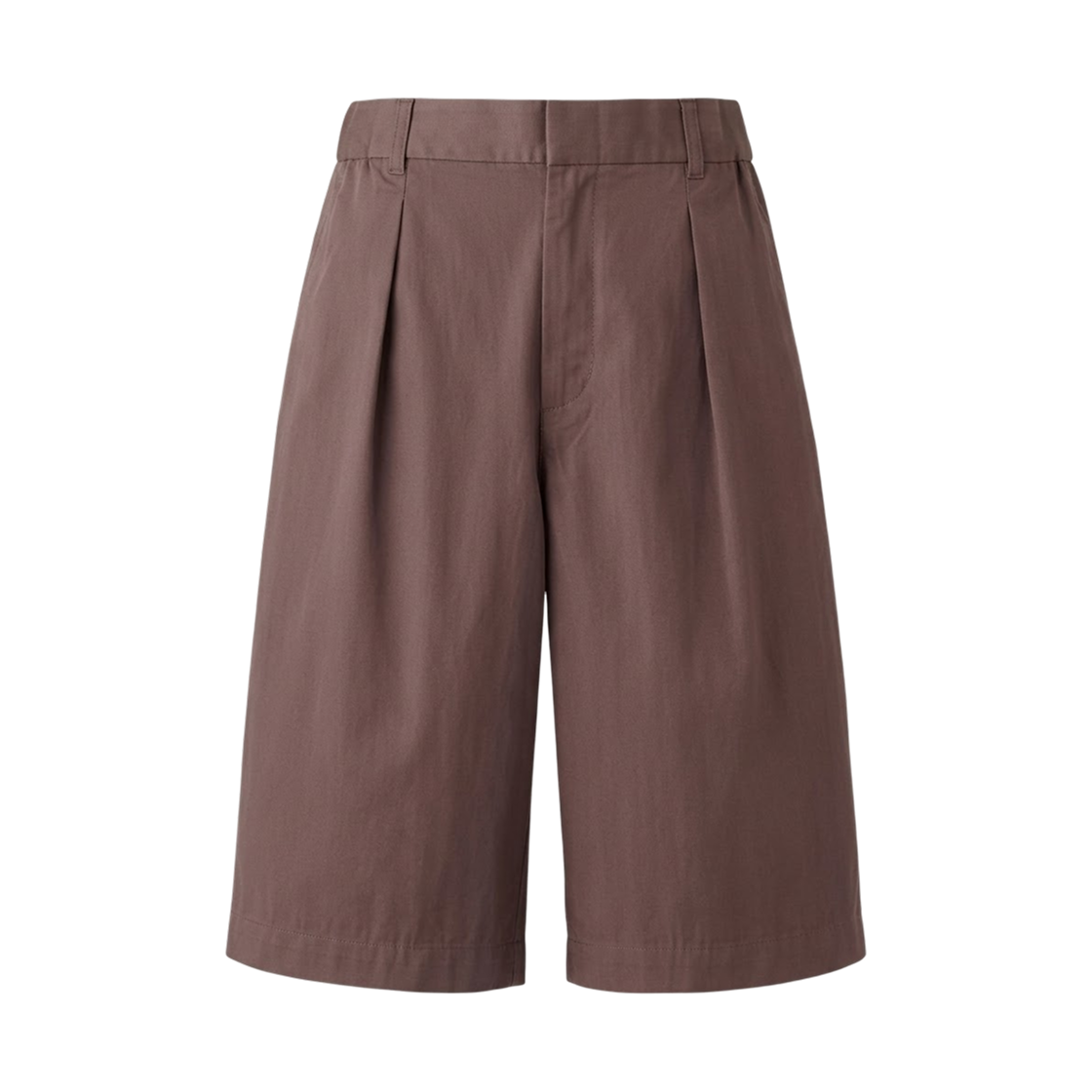 유니클로 U 턱 와이드 숏 팬츠 브라운(Uniqlo U Tuck Wide Short Pants Brown) - 1