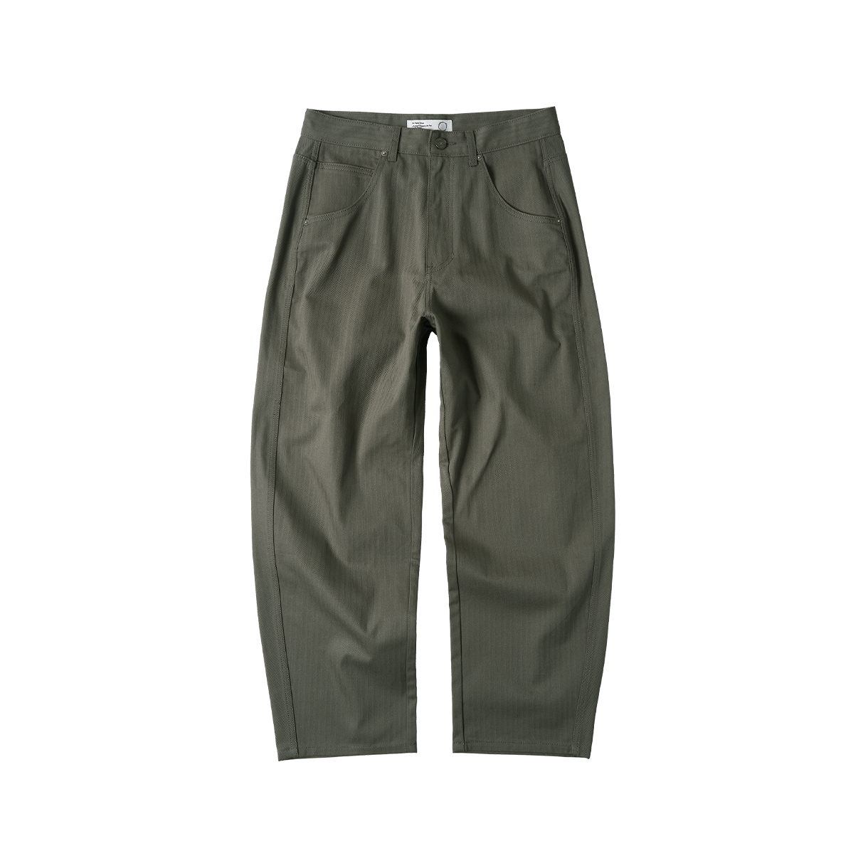 조우 세미 커브드 헤링본 트윌 팬츠 카키(CHOWOO Semi Curved Herringbone Twill Pants Khaki)