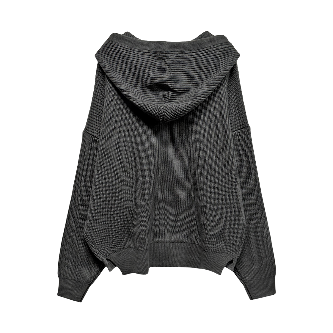 랜 아카이브 0119 스타 로고 니트 집업 후디 - 차콜(LAN ARCHIVE 0119 Star Logo Knit Zip-up Hoodie - Charcoal) - 2