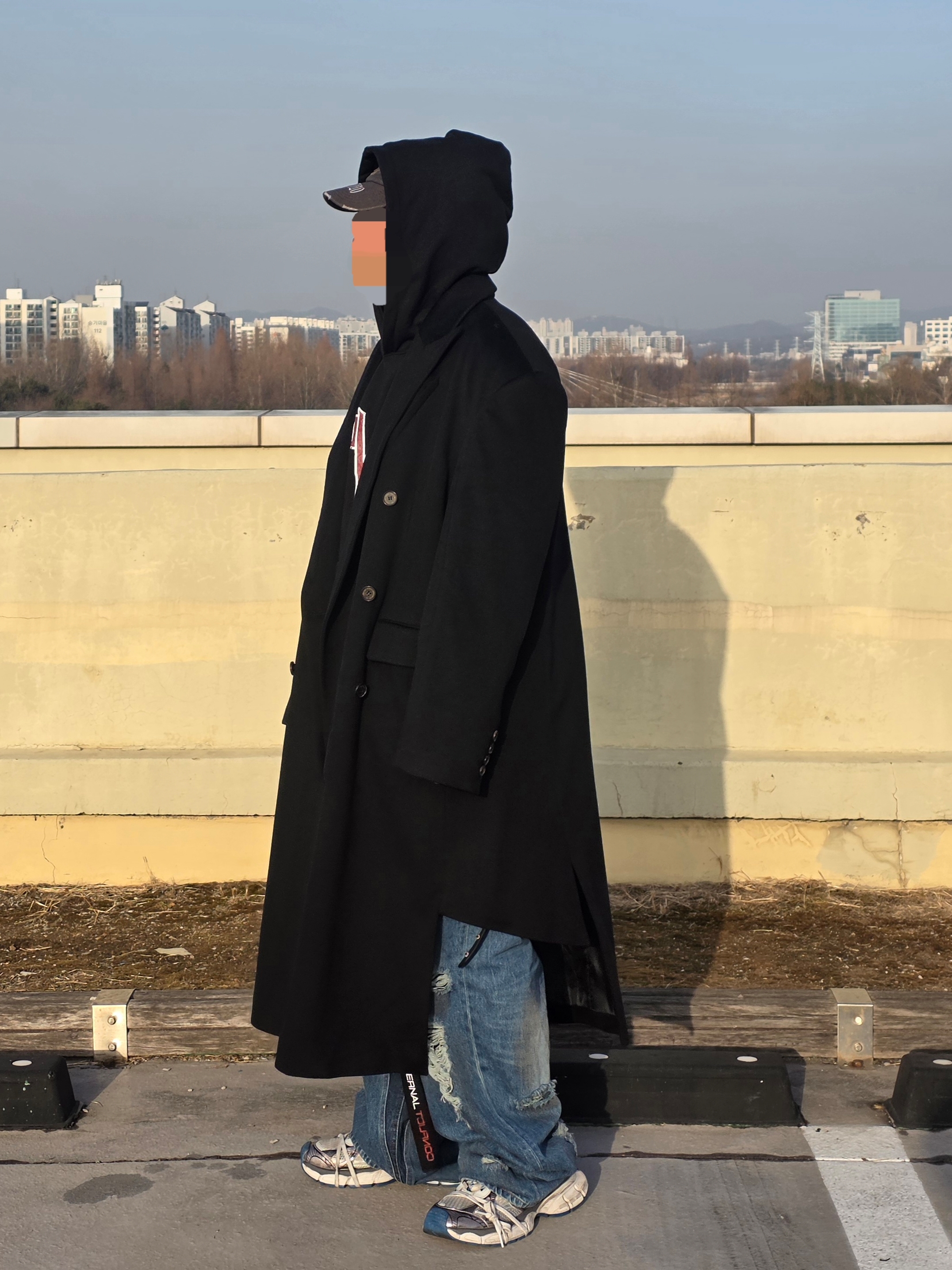 Civision by CSC Vision Distressed Denim Pants Washed Blue, Civision by CSC Lovers Hoodie 착용 스타일 - 9