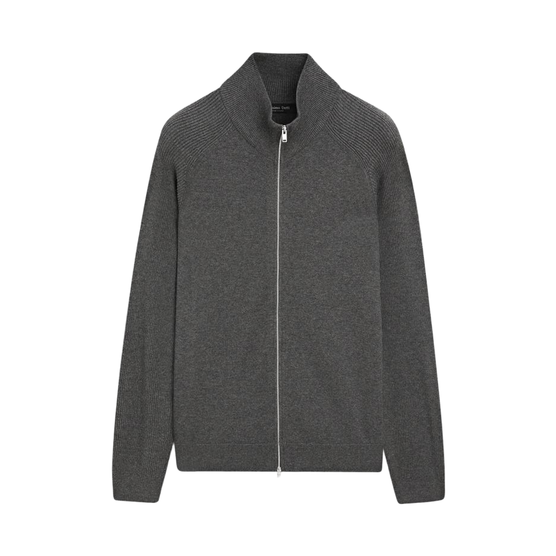 마시모두띠 래글런 슬리브 니트 코튼 블렌드 가디건 그레이(Massimo Dutti Knit Cotton Blend Cardigan with Raglan Sleeves Grey)