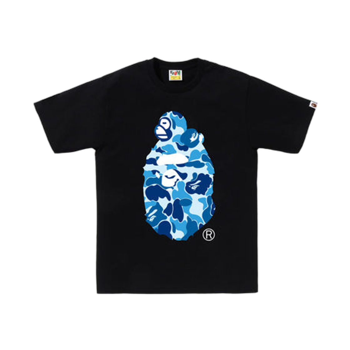 - BAPE ABC Camo Milo On Big Ape T-Shirt Black Blue