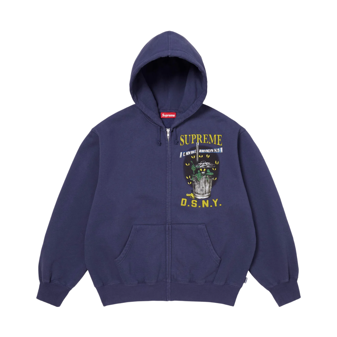 슈프림 x DSNY 집업 후드 스웨트셔츠 워시드 네이비 - 26SS
